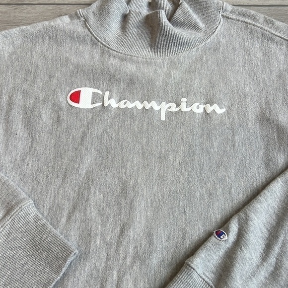 CHAMPION vintage mock turtleneck logo sweatshirt size small - Picture 3 of 7